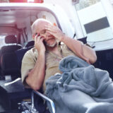 Image of man on emergency stretcher